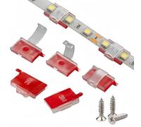 100 Pack Double Installation LED Strip Light Mounting Bracket Self Adhesive LED Clips Only use for Width 8-10mm/0.31-0.39in Height<2.8mm/0.11in Indoor LED Strip Light with 102PCS Screws