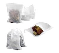 100 Pack Drawstring Bags, Disposable Small Mesh Bags for Cooking, Soaking Medicinal Liquor, Tea Coffee Filter, DIY Craft Spices Storage, Weeding Party Favor (4 x 5.9 Inches)