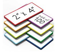 100 Pack Dry Erase Magnetic Labels 2x4 in - Magnetic Name Tags for Classroom Lockers School Bus - Classroom Magnets for Names - Magnet Labels for Whiteboard - Magnet Names Plates for Classrooms