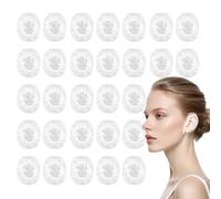 100 Pack Ear Covers for Shower, Ear Caps for Shower, Clear Disposable Ear Protectors for Hair Dye, Shower, Bathing, Salon, Spa, Home, Hotel