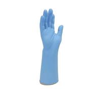 100 Pack -Extra Strong Disposable 12-Inch - Extended Long Cuff Blue Nitrile Examination Gloves - Powder-Free, Latex-Free Food, Medical & Industrial Grade- Medium