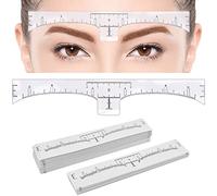 100 Pack Eyebrow Ruler, KINGMAS Disposable Brow Ruler Microblading Adhesive Eyebrow Sticker Stencil Guide Measuring Tool