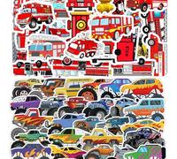 100 Pack Fire Truck Stickers for Children,Cute Scrapbook Stickers,Kids Stickers for Suitcase,Refrigerator,Water Bottles,Book Laptop,Guitar,Skateboard Colour