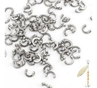 100 Pack Folded Fishing Spinner Clevises for Fishing Spinner Making, Spinner Lure Making Accessories Spinnerbait Spinner Blade Walleye Rig Alabama Rig Freshwater Inline Spinner