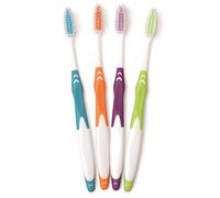 (100 Pack) Freshmint Individually Wrapped Premium Toothbrushes with Oversized Easy Grip Rubber Handle with Soft Multi Color Nylon Bristles. Bulk Packed and no Cutting or Tearing Apart Required.