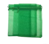 100 Pack Fruit Protection Bags, Reusable Mesh Netting for Bird Proofing Strawberries Grapes Apples, Breathable Drawstring Garden Plant Covers for Vegetables, 10x15cm(Green grass)