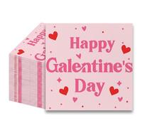 100 Pack Galentines Day Napkins Disposable Folded 10 x 10 Inches Galentine Party Decorations Pink, Cocktail Napkins for Girls Ladies Valentines Party Supplies Paper Towel Disposable Towel