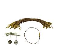 100 Pack Gold Christmas Ornament Precut String Hangers with Snap Fastener (Nomad Brand)