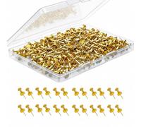 100 Pack Gold Metal Push Pins, Flat Head Thumb Tacks for Cork Boards, Notes Photos Artwork, Office Home Classroom Organisation & Decor
