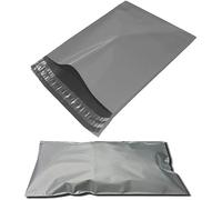 100 Pack Grey Colour Plastic Polythene Peel + Seal Mailing Postal Bags Large Size 17 x 24" / 425 x 600mm Self Seal Packing Packaging Postage Mail Sacks Envelopes Mailers