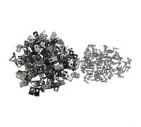 100 Pack Heavy Duty Wire Rope Clips U Nails Alternative for Chicken Wire Staples Fencing 4mm Wire Silver(Aluminum)