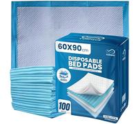 100 Pack Incontinence Bed Pads 90 x 60cm - Highly Absorbent Disposable Waterproof Bed Sheets for Adults, Elderly, Children & Babies - Bed Wetting Sheets & Bed Protectors for Mattress, Sofa & Chair.