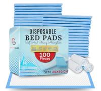 100 Pack Incontinence Bed Pads Disposable 60x90 cm- High Absorbent, Leakproof & Odour Control Disposable Bed Pads for Incontinence Adults & Kids, Incontinence Bed Sheets, Bed Mats & Mattress Protector