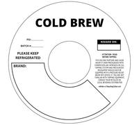 100 Pack Keg Ring Collar, 6.5" Diameter with 2.25" Cutout, Paperboard, for Keg Labeling (Cold Brew Blank)