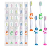 100 pack kids toothbrush bulk soft bristles Toddler Toothbrush, Lovely toothbrush with Suction Cup, Includes Travel Covers, Individually Wrapped Toothbrushes for kid home School Daycare Camp (Penguin)
