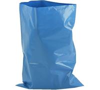 100 Pack - Large Heavy Duty Extra Strong Blue Rubble Sacks - 50kg 60L Capacity - 20x30" - 100 Micron - Builders DIY Garden Construction Waste Rubble Refuse Bin Bags