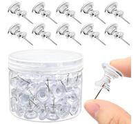 100 Pack Large Push Pins Clear Thumb Tacks 1 Inch Giant Push Pins Clear Push Pins for Bulletin Board, Cork Board, Home, Office, School