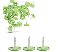 100 Pack - Lime Green Round Plastic Cap Nail 1 Inch Roofing Nails Galvanized Tar Paper Nails for House Wrap Fastening Foam Board Roofing Felt Insulation Film MLV Quiet Noise Barriers (100)