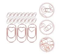 100 Pack Love Heart Shaped Paper Clips Rust-Proof Metal Mini Clips 0.78in/2.0cm x 0.35in/0.9cm Rose Gold