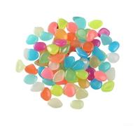 100 Pack Luminous Garden Stones 2-3cm High Brightness Glow in Dark Pebbles for Fish Tank Aquarium Decor, Yard Pathway Landscaping and Flower Bed Arrangements(Mixed Color)