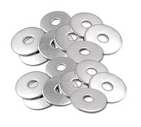 100 Pack M6 Stainless Steel Flat Washers 18mm Large OD Penny Washers | JaneYi Metric Round Repair Washers Plain Washers for Screws Bolts Mudguard Fender Spacer Hardware Fastener