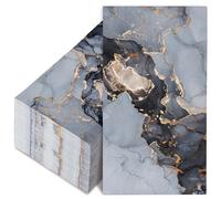 100 Pack Marble Guest Napkins 3 Ply Disposable Graceful Paper Napkin Blue Gold Marbleized Party Napkin Luxury Dinner Hand Napkin for Home Kitchen Bathroom Table Decor, 13 x 15.7 Inch