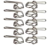 100 Pack Metal Curtain Header Tape Drapery Hooks, Silver
