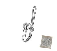 100 Pack Metal Curtain Header Tape Drapery Hooks, Silver