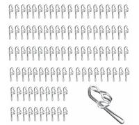 100 Pack Metal Curtain Header Tape Drapery Hooks, Silver Alloy Rust-Resistant Curtain Hanging Hooks, Butterfly Shape Heavy-Duty Curtain Fixing Hooks for Home Bedroom Living Room Bathroom Window Curtai