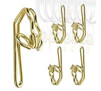 100 Pack Metal Curtain Hooks, Brass Hooks for Pencil Pleats Curtains, Bean Sprout Hook for Curtains Pole, Window Curtain Hook