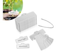 100 Pack Metal Plant Labels, Aluminum Plant Signs Tags Weatherproof Garden Markers Tag for Vegetables Flower Seed Greenhouse, 1.5 X 3.5in, 100Pcs, 100 Twist Ties