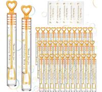 100 Pack Mini Bubble Wands for Wedding Guests, Heart Pocket Bubbles Multipack, Wedding Bubble Favors & Party Favors for Celebrations