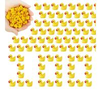 100 Pack Mini Ducks - Aquarium, Dollhouse & Garden Decor | Tiny Resin Ducks, Ideal for Slime, Cake Toppers & Fairy Gardens