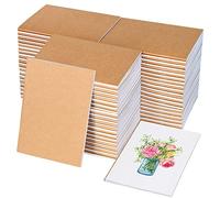 100 Pack Mini Kraft Paper Notebook 52 Pages A6 Mini Notebooks bulk, Blank Mini Notebooks Notepad Journal Composition Notebooks Sketchbooks for Kids Classroom Students Teacher Supplies, 4.1 x 5.7 Inch