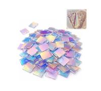 100-Pack Mini Rainbow Holographic Acrylic Squares,Mini Holographic Acrylic Blocks,Double-Sided Holo Plexiglass Tiles for DIY Crafts,Mosaic Art,Light & Shadow Projects,Resin,Jewelry (S-100PC+L-100PC)