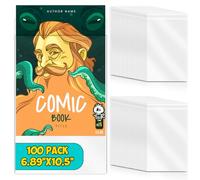 100 Pack Modern Comic Bags Current Size Resealable Comic Book Sleeves Transparent 6.88x10.5 inch Comic Book Storage 3cm Clear Single-sided 5μm PP