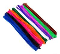 100 Pack Multi-Color Craft Supplies 30cm Flexible Pipe Cleaners Dense Fuzzy Wire for Children Handmade Decorations(15 colors)