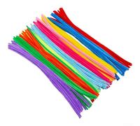 100 Pack Multi-Color Fuzzy Wire Set for Children Handmade - Bendy Craft Stems for Floral Decorations DIY Arts Classroom Fun 30cm Long(brightly mixed)