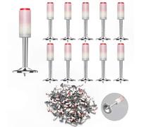 100-Pack Mushroom Head Nails, 7.3mm, White/Silver, for Air-Powered Nail Guns