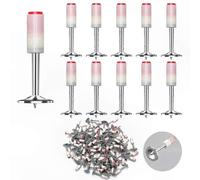 100-Pack Mushroom Head Nails, 7.3mm, White/Silver, for Air-Powered Nail Guns