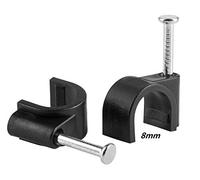 100 Pack Nail in Cable Clips Ethernet Cable Nails Tacks Clips 8mm for Electrical, Ethernet, Dish Wire, Coax Cable, RG6, RG59, CAT6, RJ45 Cable,Black