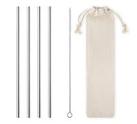 100 Pack of 6mm Wide Eco-Friendly Stainless Steel Straight Metal Straws Set Reusable Silver Drinking Straws for Iced Coffee Tea Bubble Tea Tumbler with Travel Pouch & Cleaning Brush Smoothie Milkshake