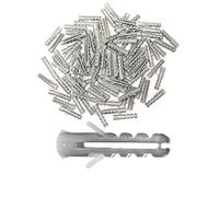 100-pack of Masonry Rawl Plugs 5x25mm (3/16”x1”) - Heavy Duty Plastic Wall Plug Fixings for Brick Concrete Stone - Building Hardware