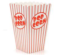 100 Pack Open-Top Popcorn Box, 16x10cm Popcorn Favor Boxes, Striped Paper Candy Container for Birthday Theater Themed Parties Movie Nights Carnivals