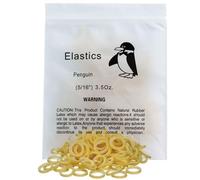 100 Pack Orthodontic Elastics Dental Rubber Bands Intraoral Elastic Bands Black Penguin (Light, 3.5 Oz, 5/16''
