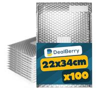 100 Pack Padded Bubble Envelopes - Bubble Wrap Envelope - Poly Bags for Shipping Packaging Mailing - Envelopes Peel and Seal - Address & Return Box - Size 240x340mm