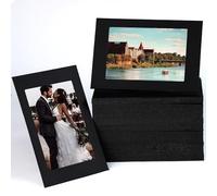100 Pack Paper Picture Frames 4x6, Black Picture Frames Cardboard Pictures Frame with Easel, Bulk Paper Pictures Frame for Wedding, Graduation, DIY Classroom Crafts