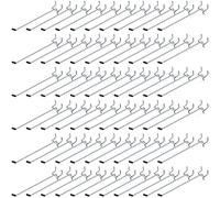 100 Pack Pegboard Hooks Peg Board Tool Utility Hooks with Rubber Tipped 4 Inch Metal Display Hooks Suitable for 1/8 and 1/4 Inch Pegboard Accessories for Garage Office Kitchen Store (6 Inch)