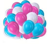 100 Pack Pink and Blue Balloons 10 inch Pink Pastel Blue White Party Balloons for Gender Reveal Baby Shower Birthday Bridal Shower Wedding Party Decorations