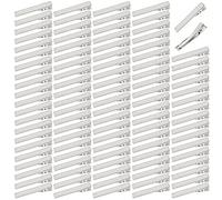 100 Pack Plain Silver Duckbill Alligator Metal Hair Clips Crocodile Clips Hair Pins Sectioning Curl Clips Small Barrettes Craft DIY Accessories for Women (45mm)